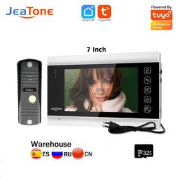 Sonnettes Jeatone 7 pouces interphone vidéo interphone privé résidentiel talkie-walkie 1200TVL caméra sonnette ne prend pas en charge l'application Tuya AC220V HKD230918