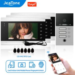 Deurbells Jeatone video intercom voor thuis 960p Wired Video Doorbell Smart WiFi Video Intercom Support Remote Unlock Door Release Tuya