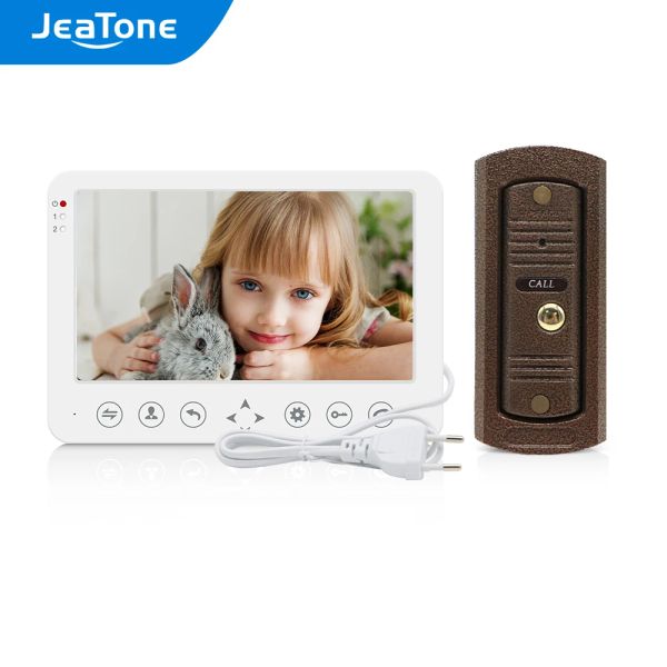 Coupée à portes de porte d'interphone vidéo JEATONE pour Home Street White 7 pouces Monitor et 1200TVL Sécurité Protection Dohbell avec enregistrement vidéo