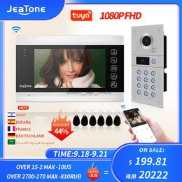 Sonnettes Jeatone WiFi interphone vidéo avec caméra 960/1080P écran tactile 7 pouces sonnette vidéo intelligente APP/carte à glissière déverrouiller la porte vidéo Tuya HKD230918