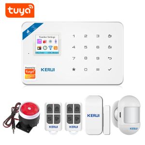 Sonnettes de portes Kerui Tuya W181 Wiless WiFi Home Alarm GSM iOS Android App Control LCD SMS ALARME SMS ALARME SMS pour l'alarme de sécurité domestique