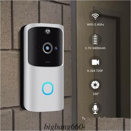 Deurbellen M10 2.4G Draadloze Wifi Slimme Deurbel Camera Video Afstandsbediening Deurbel Ring Intercom Cctv Chime Telefoon App Home Security Drop De Dhus2