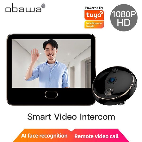 Sonnettes Obawa sécurité à domicile WiFi Tuya APP Smart 720P 1080P télécommande HD Vision nocturne vidéo sonnette caméra