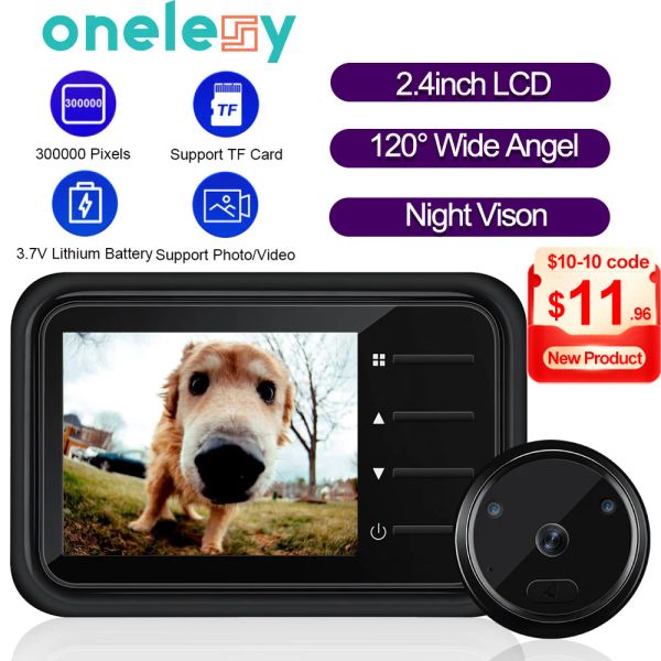 Conneries à portes Onelesy 2,4 pouces LCD Écran Camera de porte de porte de 120 ° de la porte ange de large Vision nocturne Casa Inteligente Smart Home Smart Home extérieur