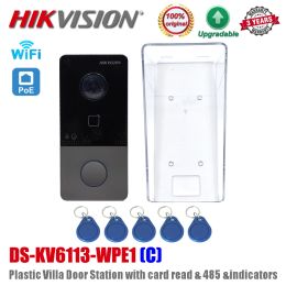 Deurbels originele hikvision dskv6113wpe1 (c) draadloze wifi standaard poe 2mp hd video intercom plastic villa deur telefoonstation deurbel deur