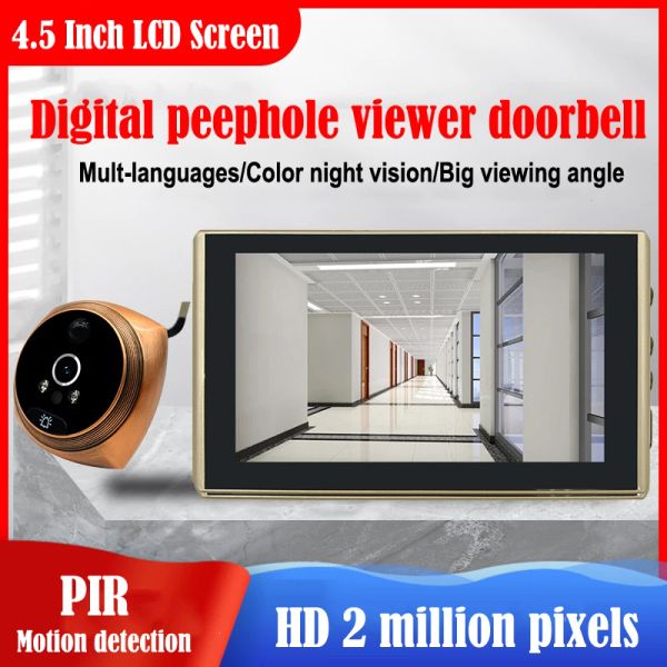 Sonnets de portes PIR Motion DetectionDoor Viewer Video Puphole Camera 4.5 