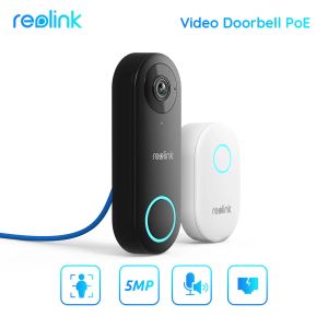 Deurbellen Reolink Video Doorbell Poe Smart 2K 5MP HD Person Detectie 24/7 MotionTriggered met Chime Built Spreker kan werken met NVR