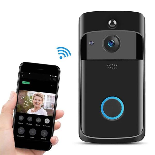 Sonnette de portes Smart Camera WiFi Doyer Doyer 720p Interphone Interphone Wireless Doorbell Cloud Storage Aiwit App.