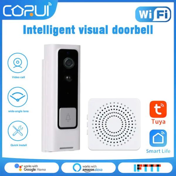 Borne de portes Smart Home Pir Human Body Detection Interphone WiFi WiFi Visual Doorbell Support VIDEO VIDEO COMPOM