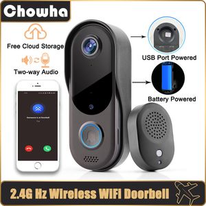 Timbres Smart Home Security timbre de la cámara WiFi Video Intercom Door bell Camera Outdoor Wireless Doorbell 2 Way Audio Night Vision 230712