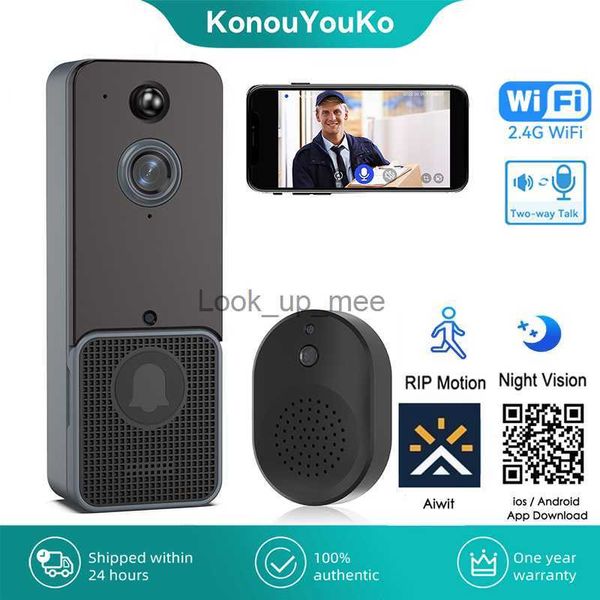 Timbres Smart Home T6 WiFi inalámbrico Video Timbre Cámara Digital Puerta exterior Bell Intercom HD Visión nocturna Protección de seguridad Aiwit HKD230918