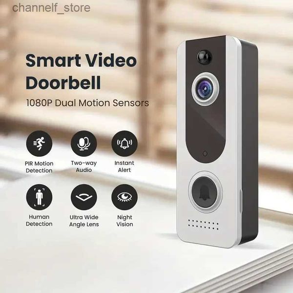 Timbres de puerta Smart Home inalámbrico WiFi video timbre cámara al aire libre timbre audio intercomunicador detección humana apartamento protección de seguridad Y240320