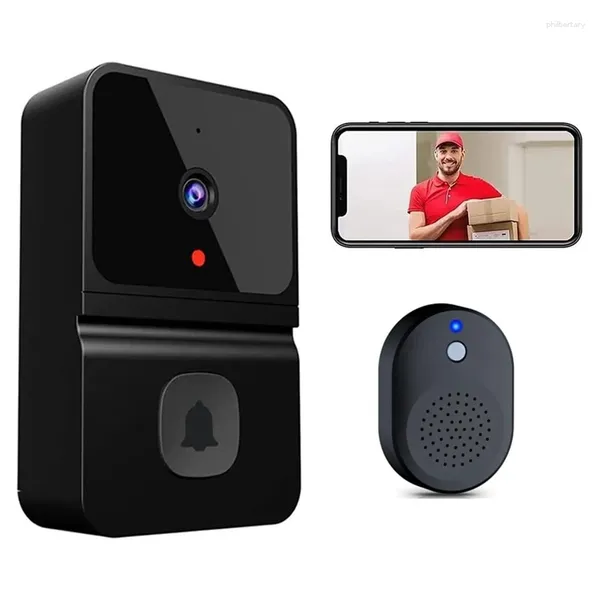 Sonnette de portes de porte Smart Video Bells Wiless WiFi Dorceau avec une détection de mouvement PIR de sécurité de la caméra