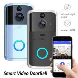 Deurbellen Slimme videodeurbel WiFi Visuele deurbel 720P HD 166 Groothoekdeurbel Telefoon Intercom PIR Bewegingsdetectie Tweewegaudio M7 YQ231111