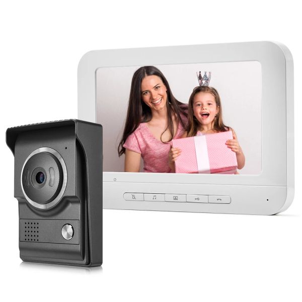 Sonnets de portes Smartyiba Interphone 7inch Monitor Video Téléphone Téléphone Visial Visual Visual Entry Intercom Camera Kit pour la sécurité à domicile