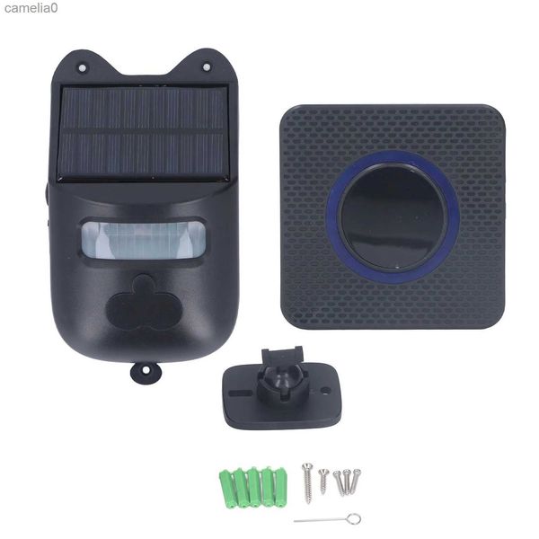 Timbres Timbre solar Infrarrojo Inalámbrico Sensor de movimiento Alarma Timbre de puerta para granjas Camping Casas Jardines 110240VL231120