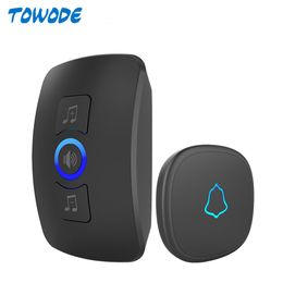 Sonnettes TOWODE Système sans fil EU Plug 433Mhz Home Security Welcome Smart Kit 4 Volumes de niveau 32 Musics Réglable 221119