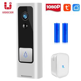 Sonnettes Tuya 1080P HD Video Doorbell WIFI Wireless Baby Monitor Smart Life Home Door Bell Phone PIR Motion Security Intercom 221119