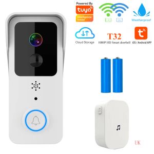 Deurbellen Tuya Outdoor Wireless Doorbell Smart Home Intercom Video Doorbel Camera 5G WiFi Camera voor Home Waterdichte beveiligingsbeveiliging