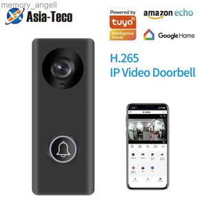 Deurbellen Tuya Smart 1080P Deurbelcamera WiFi Draadloos IP Video Deurbel Telefoon Intercom IP HD Camera voor Home Security met Alexa Echo YQ230928