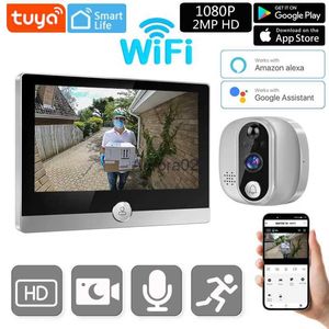Deurbellen Tuya Smart Video Deurbel Camera WiFi 1080P Kijkgaatje Deurbel IP Met 4,3 inch scherm Werkt met Alexa Google Home YQ231111