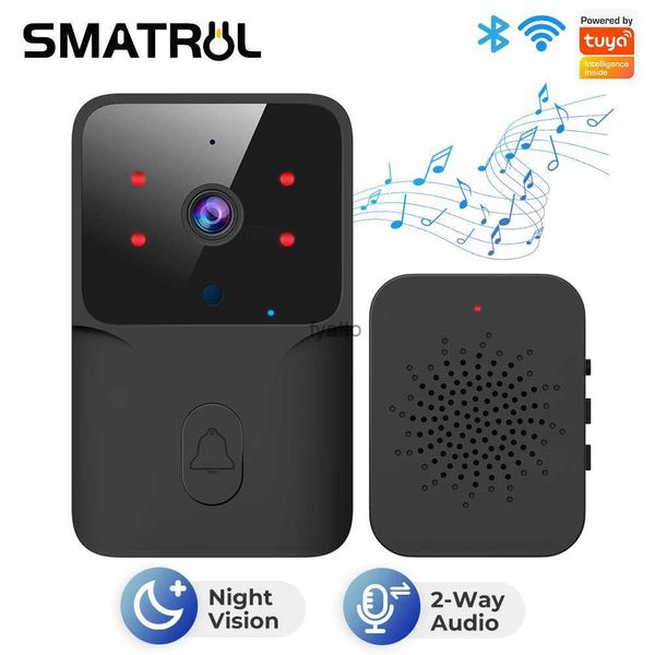 Sonnets de porte tuya smart wifi porte cloche extérieur hd caméra antift nocturne vision du moniteur à domicile voix h240407