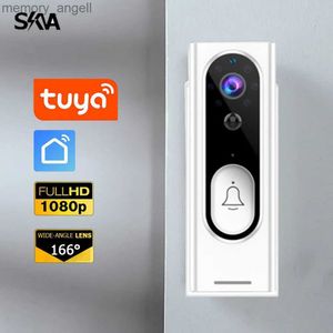 Timbres Tuya Video DoorBell Wifi Timbre inalámbrico Cámara inteligente Puerta Teléfono Intercomunicador con detección de movimiento para seguridad en el hogar YQ2301003