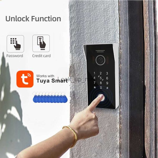 Timbres de puerta Tuya Impermeable Wifi HD Video Timbre Cámara Inalámbrica POE Timbre de puerta Intercomunicador exterior y teclado de código / Tarjetas RFID Control de acceso HKD230918