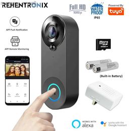 TOMENTS TUYA WiFi Doorbell Smart Home Wireless Wireless Bell Camera Security Video Intercom 1080p HD IR Night Vision Support Alexa YQ230928