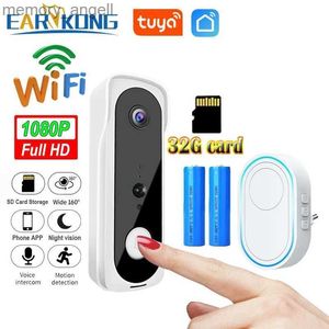 Sonnettes Tuya WiFi vidéo sonnette caméra sans fil porte cloche 1080P HD 2MP caméra de sécurité intelligente APP interphone Vision nocturne YQ230928