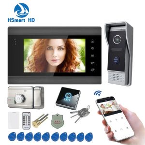 Conneries à portes de porte Interphone Video WiFi Kit pour Home Street Street 7 pouces Écran vidéophone intérieur avec 1080p FHD Video Camera Video Camera