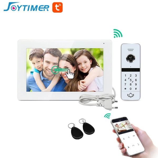 TOMENTS TUYA Wifi Video Intercom Sistema IC Contraseña Desbloquear cámara de timbre inalámbrica para la pantalla táctil ahd con función móvil