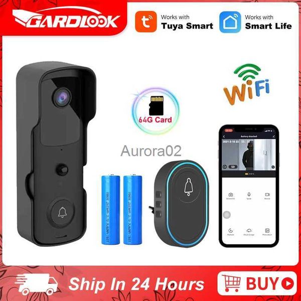 Sonnettes Tuyasmart WiFi sonnette caméra vidéo sonnette interphone IR alarme sans fil caméra de sécurité étanche 1080P HD surveillance à distance YQ231111