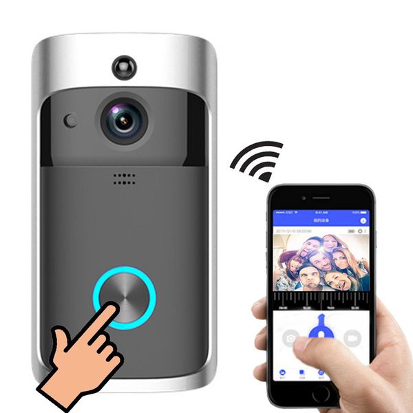 Sonnettes V5 Wifi sans fil Smart Doorbell Night Vision 1080P Voice Video Intercom PIR Motion Detection Security Door Phone Camera 230712