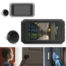 Sonnettes vidéo visionneuse de porte numérique oeil magique viseur électronique enregistrement Po 1400mAh batterie au Lithium intégrée caméra 1080P