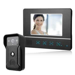 Sonnette de porte vidéo Téléphone Door Coupée de porte Interphone Wired Video System 7inch Monitor de couleur et caméra HD avec libération de porte, bouton tactile