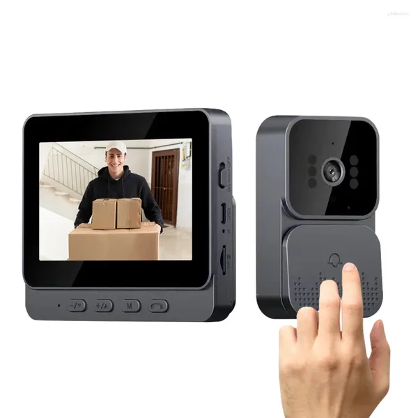 Sonnettes vidéo sonnette interphone sans fil sonnette de porte 1080P 4.3 pouces IPS écran visuel 2.4G pour villa maison bureau appartement