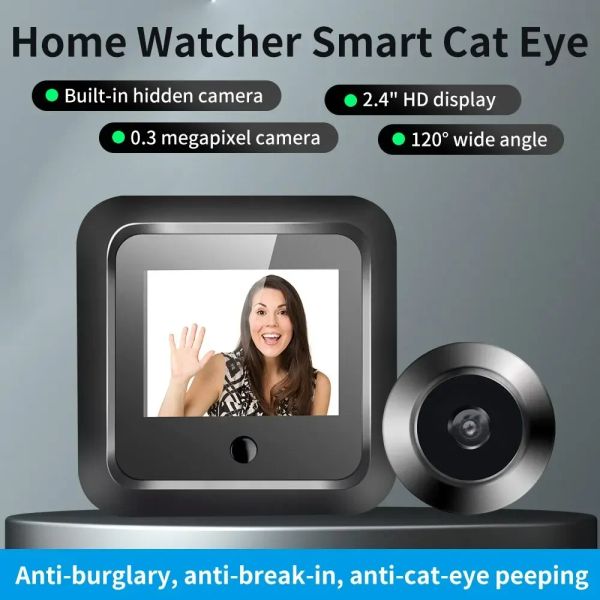 Sonnette vidéo Doortell HD HD 2,4 pouces Puphole 120 ° Smart Digital Door Viewer Camera Security Monitor 240x320 Visual Doorbell Home