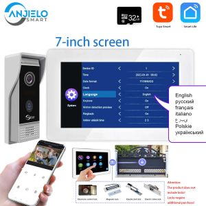 Conneries à portes WiFi 7inch Touch Monitor Interphone dans Private House 1080p Camera Doorya TUYA Smart Home Vidéo Téléphone Appartement Kit de sécurité