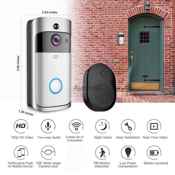 Timbres Wifi Timbre Cámara Smart Home WI-FI Videoportero Timbre de puerta Videollamada para apartamentos Alarma IR Cámara de seguridad inalámbrica YQ231111