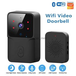 Timbres de puerta WIFI Smart Video Doorbell Smart Home Teléfono inalámbrico Timbre Cámara Seguridad Video Intercomunicador HD IR Visión nocturna para apartamento HKD230918