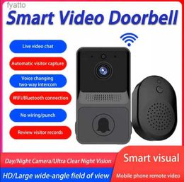 Sonnettes WiFi vidéo sonnette caméra anneau numérique connexion sans fil interphone sécurisé extérieur eye peeper maison intelligente téléphone vocal H240316