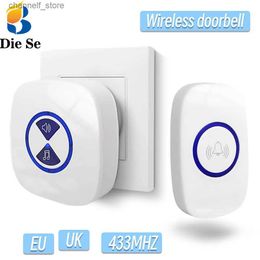 Deurbellen Draadloze 433mhz RF buitendeurbel 100M waterdichte deurbel zender AC 110V 220V EU UK smart home ontvanger deurbelY240320