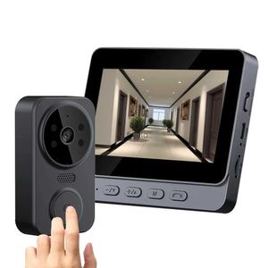 Doorbellen draadloze deurbel 2.4G WiFi 800mah Home Digitale kijker Infrarood Night Vision Walkie Talkie Voice 4,3-inch videocamera H240407