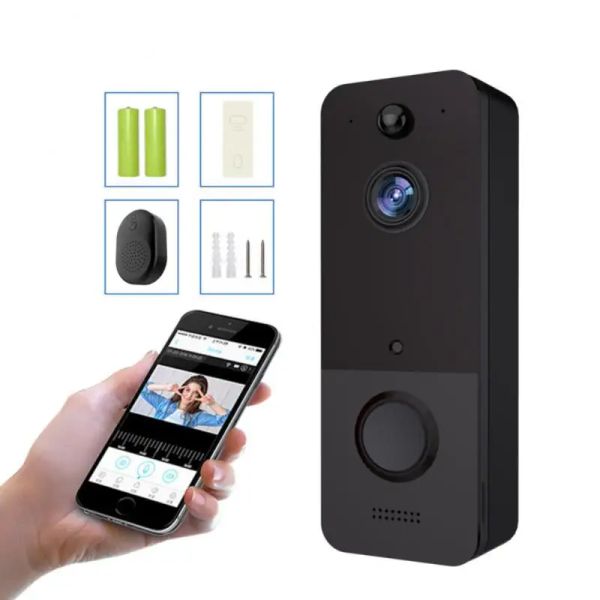 Caméra de porte de porte de portes sans fil Caméra de porte vidéo Smart Video Door Dotion Detection, Storage Cloud, Image, Nuit 2.4G NIM