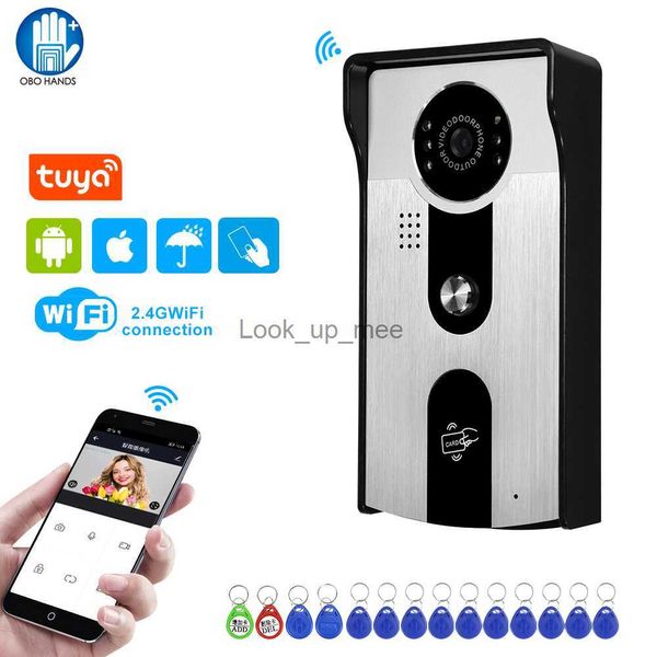 Sonnettes sans fil WiFi Tuya vidéo porte cloche RFID caméra extérieure maison porte téléphone interphone système étanche IR Vision nocturne 1080P HD couleur HKD230918