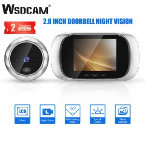 Deurbellen WSDCAM 2,8 inch LCD Digitale Peephole Doorbell 90 graden deur oogdeur kijker camera nacht visie foto deur ringmonitor