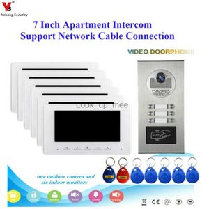 Deurbellen Yobang Beveiliging 7 inch 2/3/4/6 Appartement/Familie Video Deurtelefoon Intercom Systeem RFID Camera Deurbel Nachtzicht Camera Water HKD230918