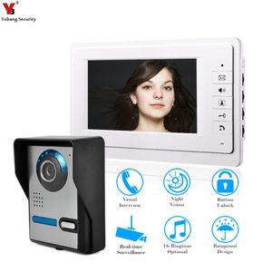 Sonnettes de porte Yobang Kit de système d'entrée d'interphone vidéo de sécurité Sonnette vidéo Téléphone Caméra IR étanche à la pluie pour la maison Villa Bâtiment Appartement 230419