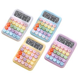 Dopamine Candy Color Calculators 12 cijfers grote LCD Display Mechanical Dot Toetsenbord Desktop Cute Aesthetic Calculator Studenten Office Stationery W0240